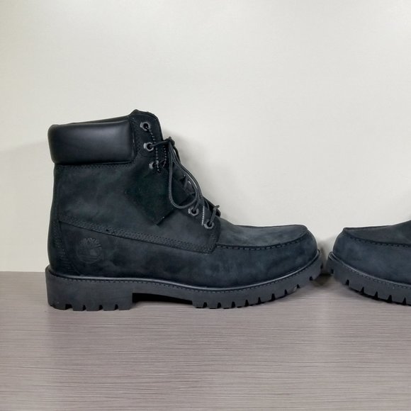 Timberland Icon 6-Inch Moc Fashion Boot, Black Leather, Mens Size Left-8.5 / R-9 - Picture 7 of 12